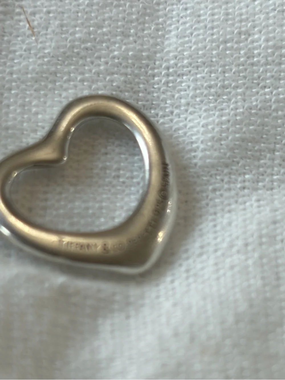 Tiffany & Co. Silver Open Heart Charm Pendant